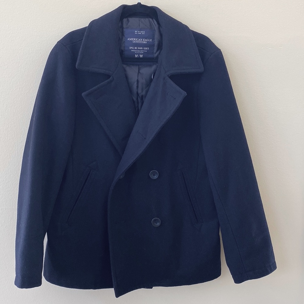 American Eagle Outfitters Black Mens Pea Coat